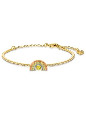 Swarovski Crystal Sparkling Dance Rainbow Bangle- Gold Bracelet